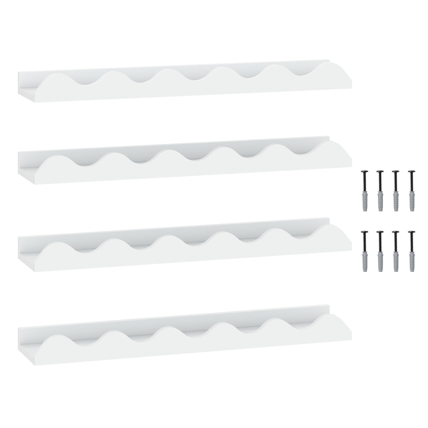 24 Inch Kids Bookshelf, Set of 4, Wall-Mounted, White Bookcases at Gallery Canada