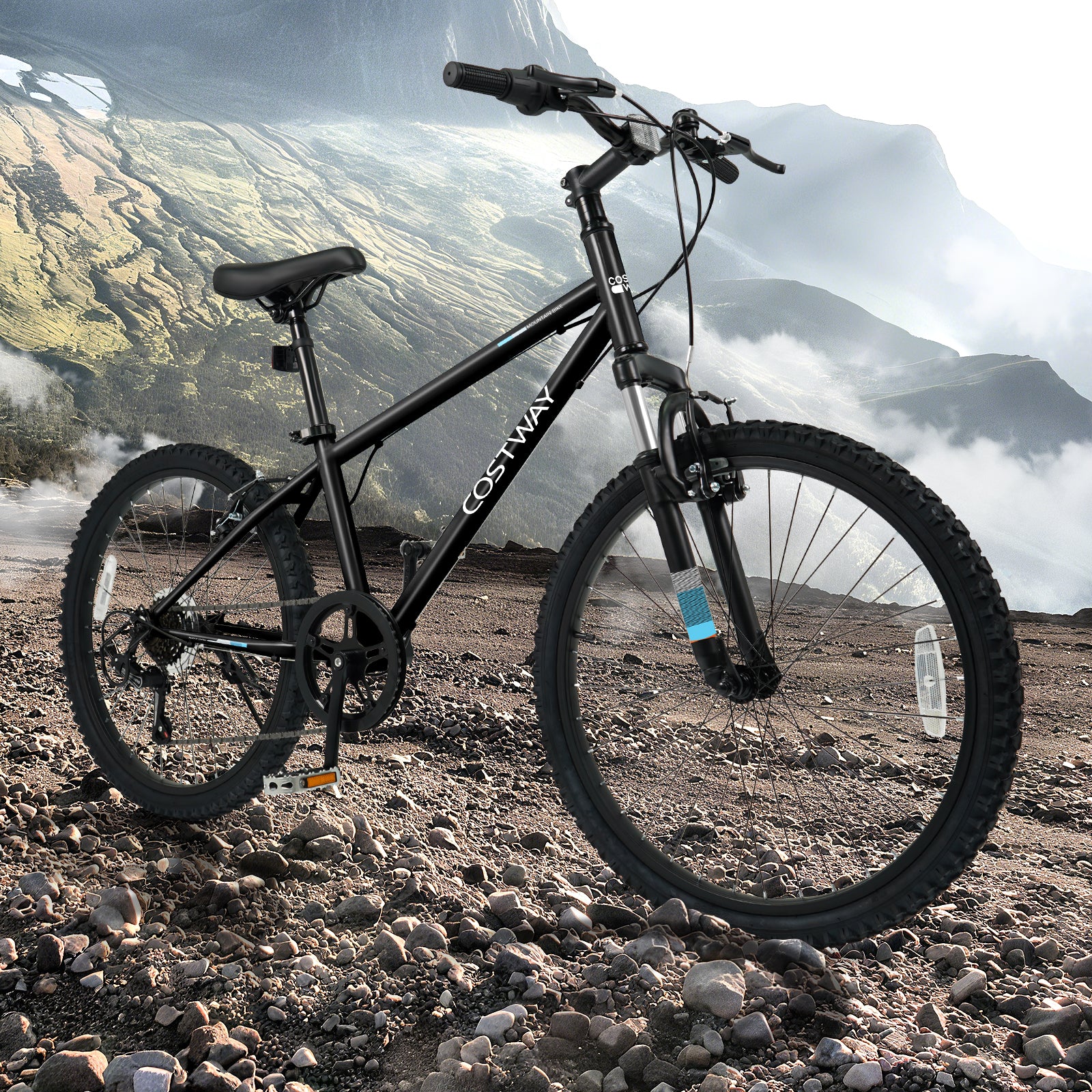 24 Inch Kids Mountain Bike Child Bicycle for Boys Girls Aged 8+ Years Old Black, Black Kids Bike at Gallery Canada