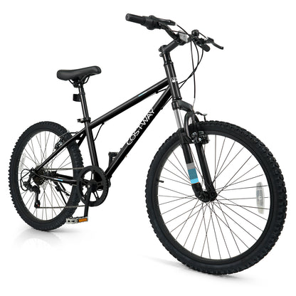 24 Inch Kids Mountain Bike Child Bicycle for Boys Girls Aged 8+ Years Old Black, Black Kids Bike at Gallery Canada