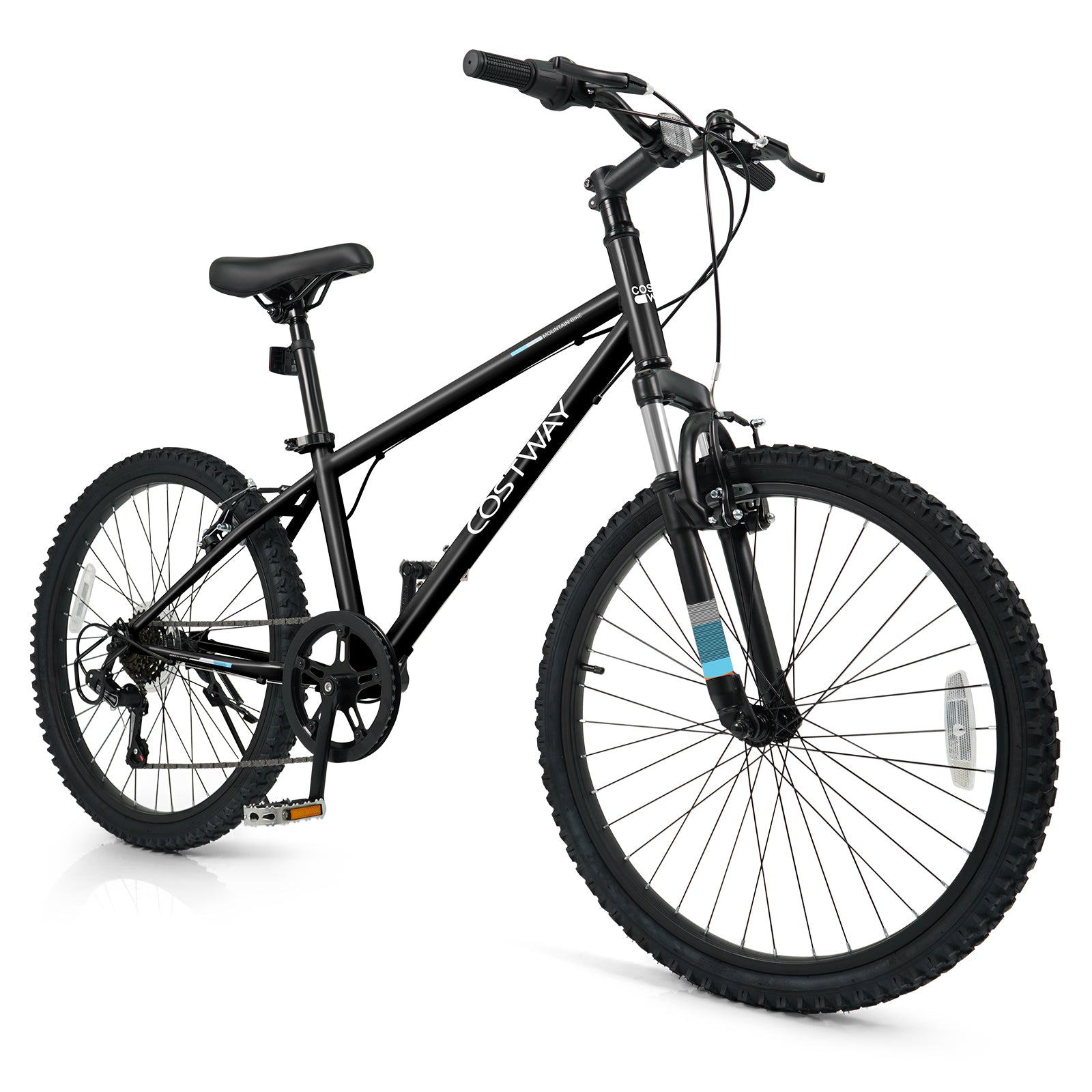 24 Inch Kids Mountain Bike Child Bicycle for Boys Girls Aged 8+ Years Old Black, Black Kids Bike Black at Gallery Canada