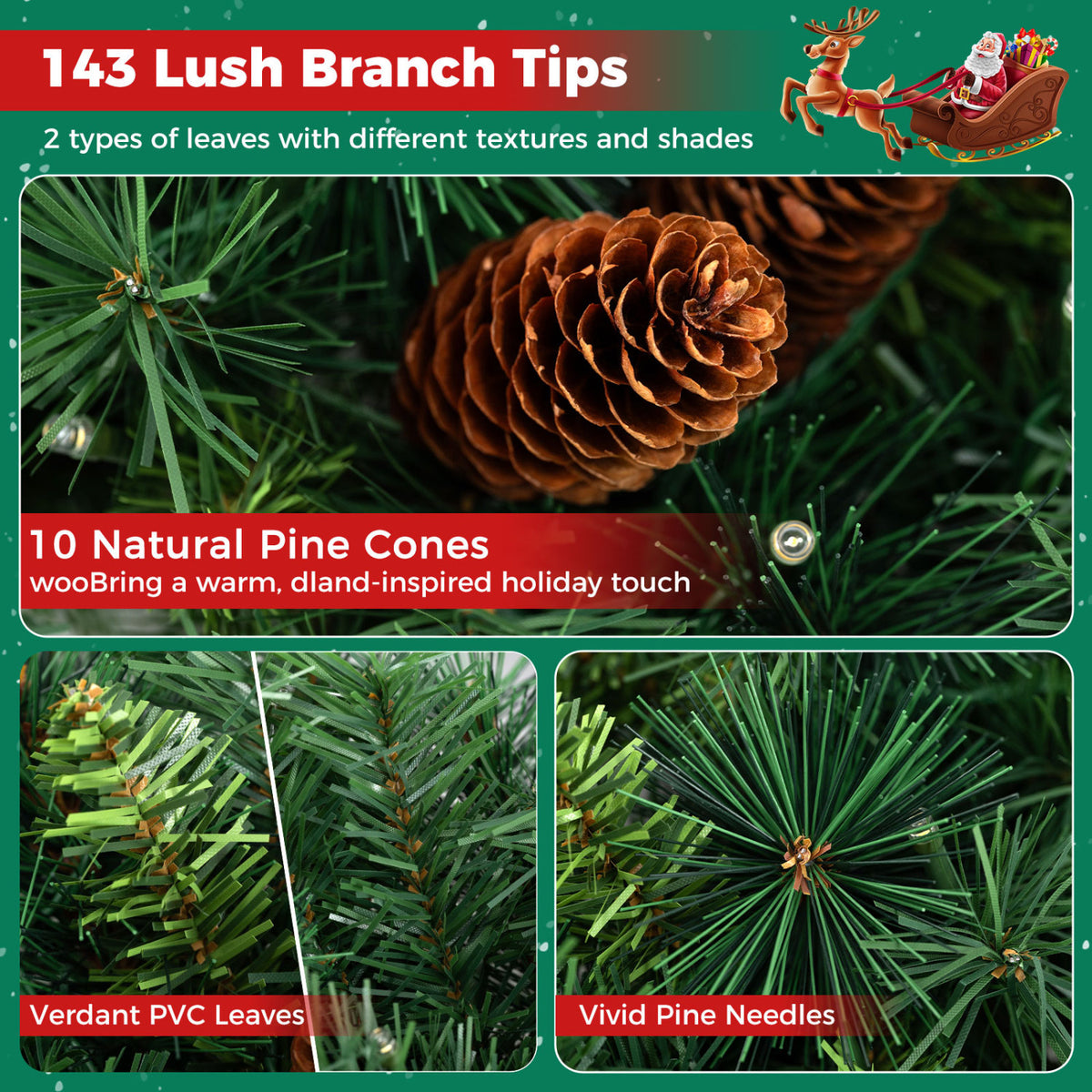 24 Inch Pre-Lit Artificial Christmas Wreath, Battery Operated