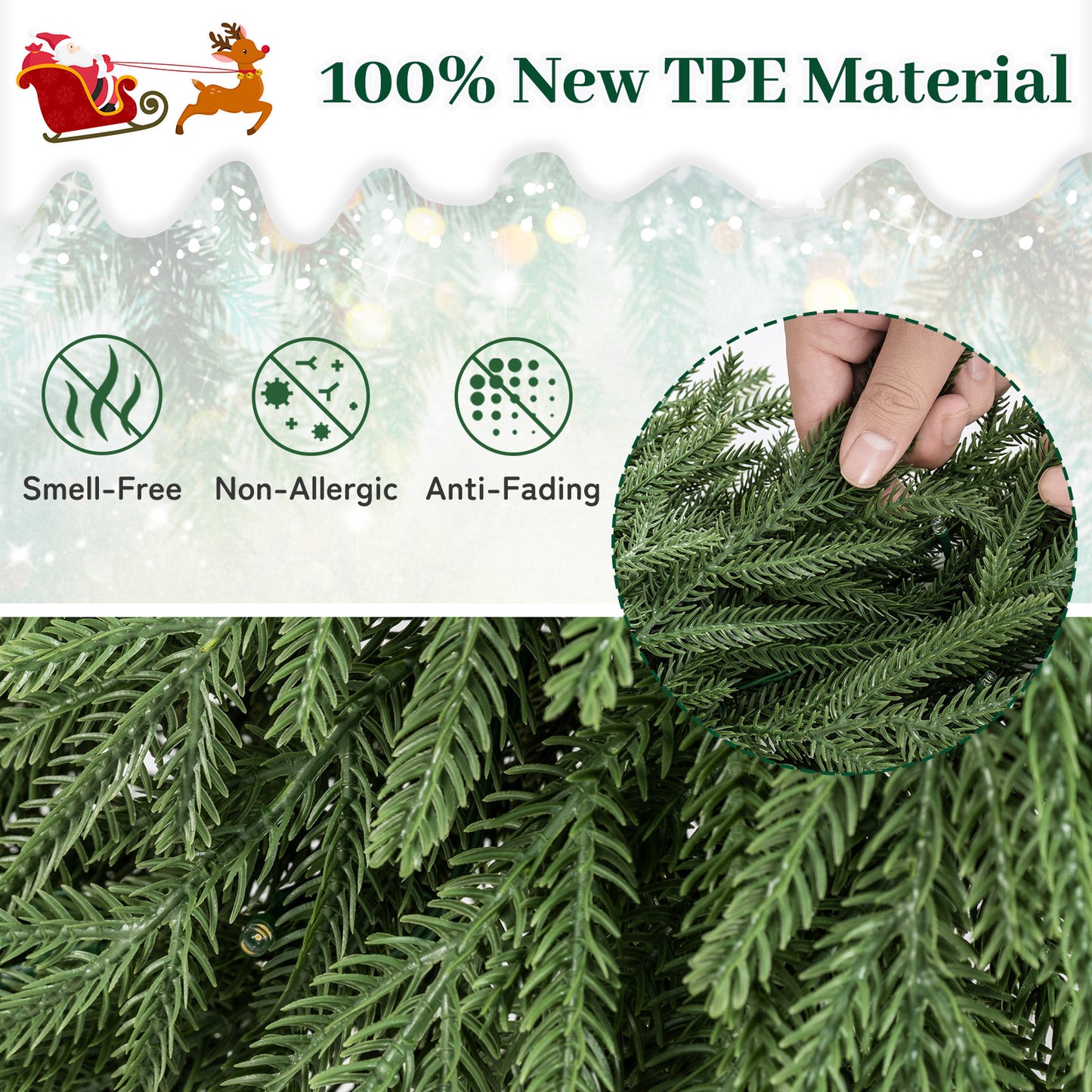 24 Inch Pre-lit Christmas Wreath with 108 Branch Tips and 35 Warm White LED Lights for Wall Window-2 piece Christmas Decor & Accessories at Gallery Canada