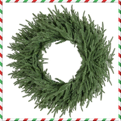 24-Inch Pre-Lit Christmas Wreath, 108 Branch Tips, 35 Warm White LED
