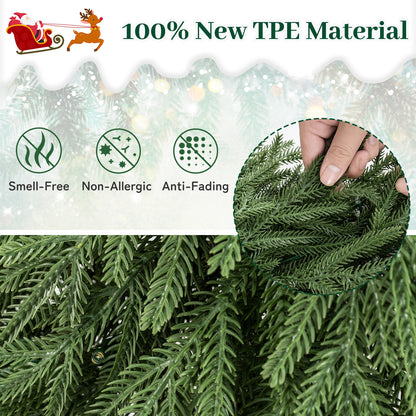 24-Inch Pre-Lit Christmas Wreath, 108 Branch Tips, 35 Warm White LED