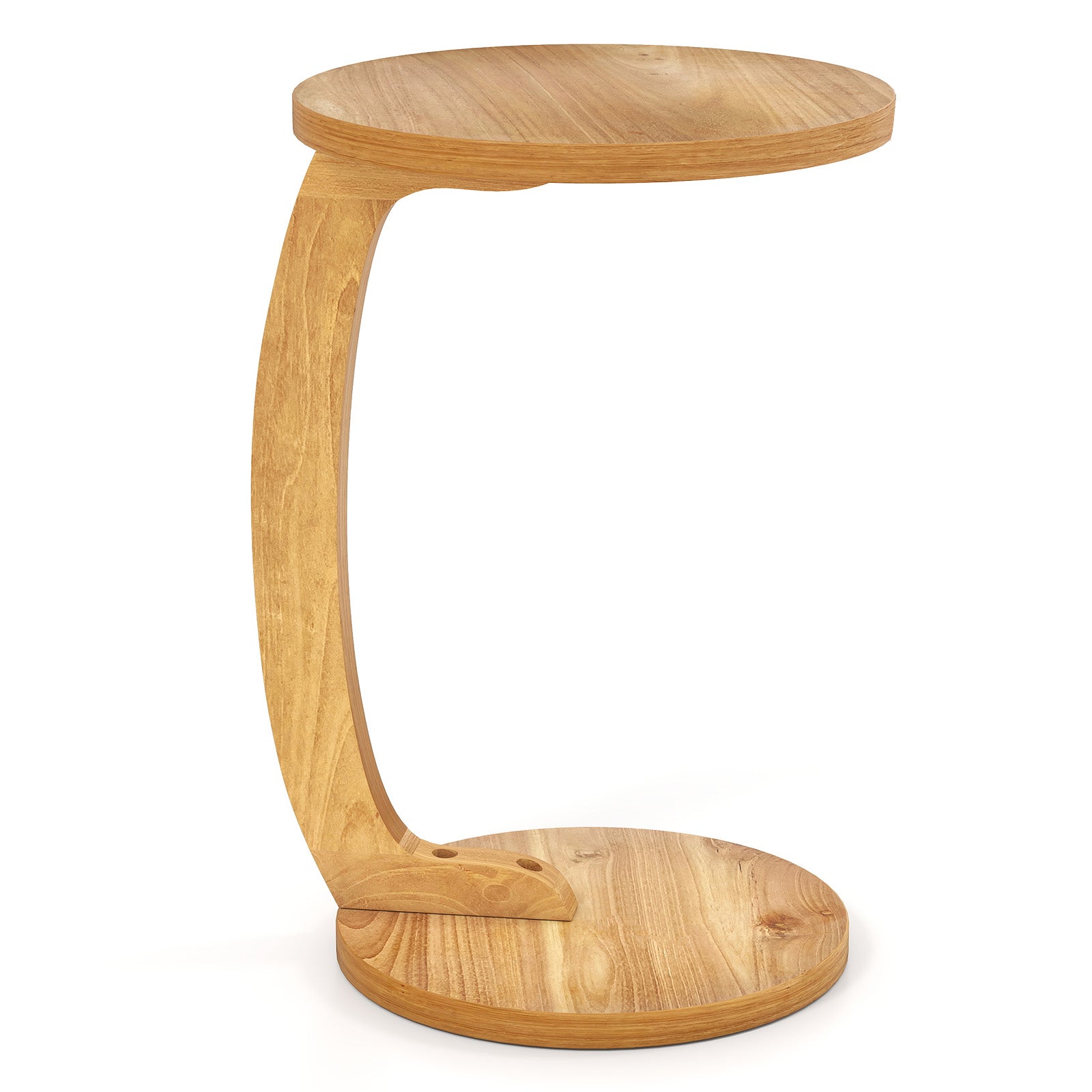 24 Inch Round C-Shaped Side Table, Thickened Top, Sturdy Base End & Side Tables at Gallery Canada