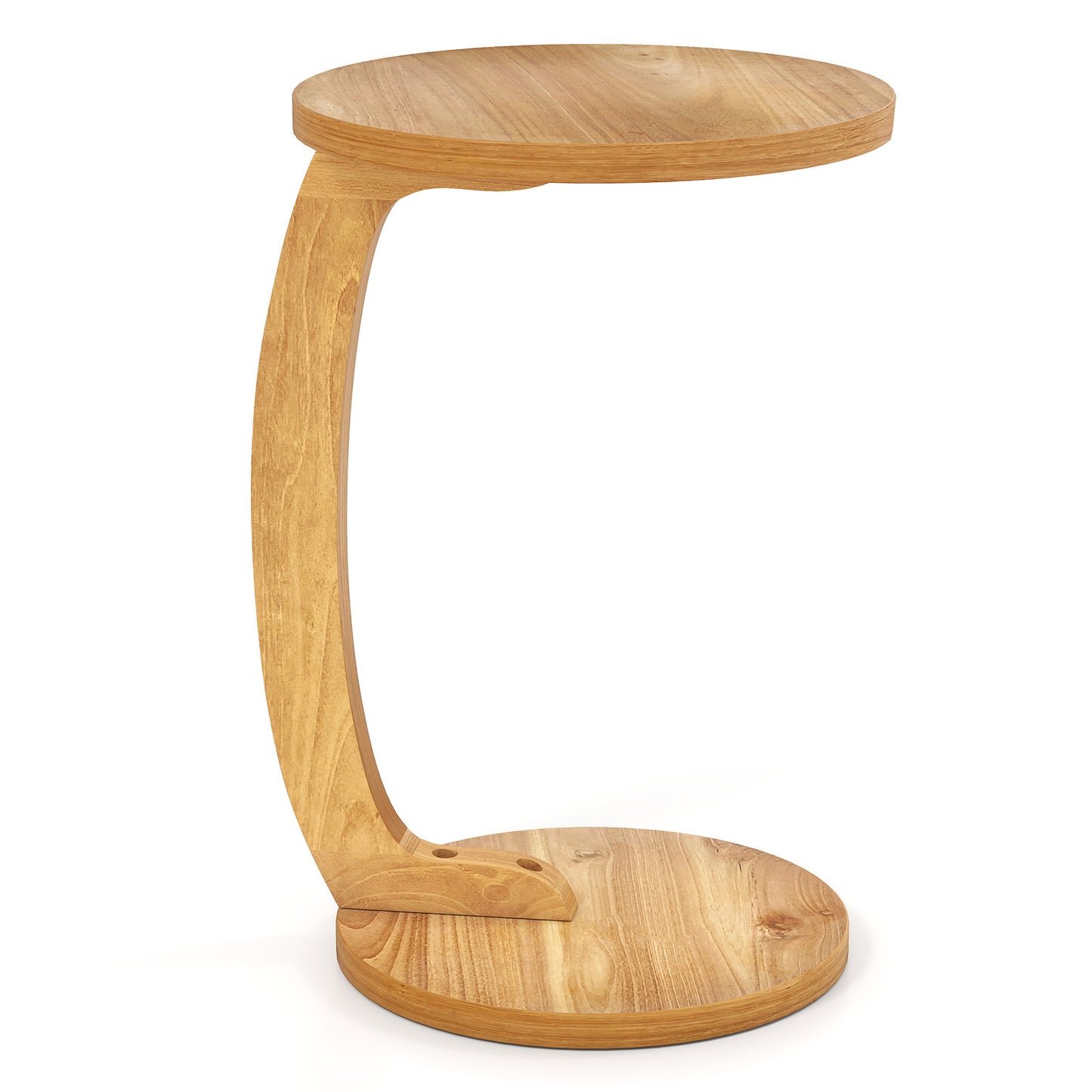 24 Inch Round C-Shaped Side Table, Thickened Top, Sturdy Base End & Side Tables at Gallery Canada