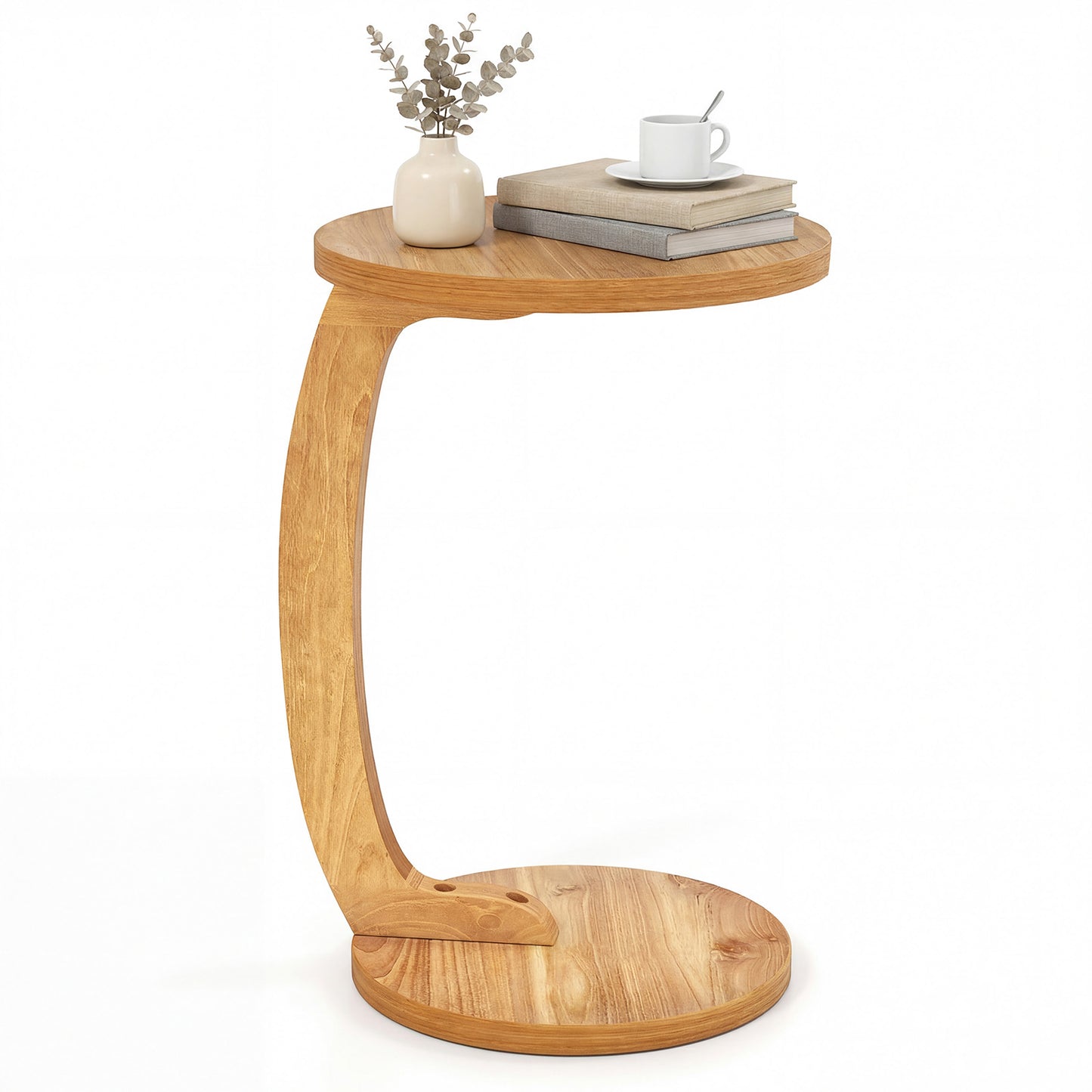 24 Inch Round C-Shaped Side Table, Thickened Top, Sturdy Base End & Side Tables at Gallery Canada