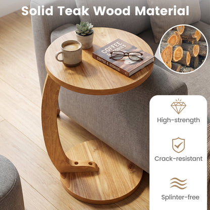24 Inch Round C-Shaped Side Table, Thickened Top, Sturdy Base End & Side Tables at Gallery Canada