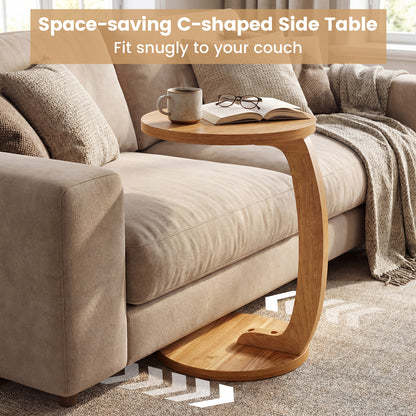 24 Inch Round C-Shaped Side Table, Thickened Top, Sturdy Base End & Side Tables at Gallery Canada