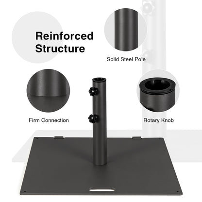 24 Inch Square Patio Umbrella Base 50 LBS Weighted, Black Outdoor Umbrella Bases at Gallery Canada