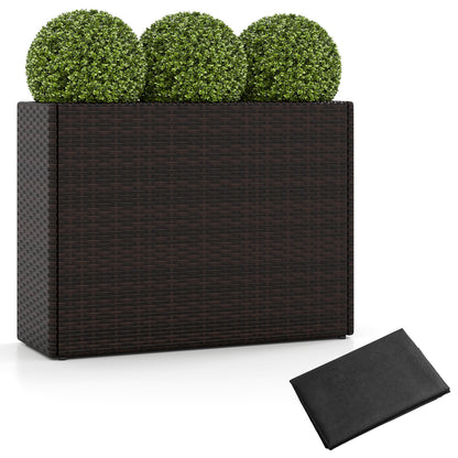 24 Inch Tall Raised Garden Bed All-Weather PE Rattan Wicker Flowerpot with Liner Raised Garden Beds Options at Gallery Canada