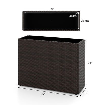 24 Inch Tall Raised Garden Bed All-Weather PE Rattan Wicker Flowerpot with Liner Raised Garden Beds at Gallery Canada