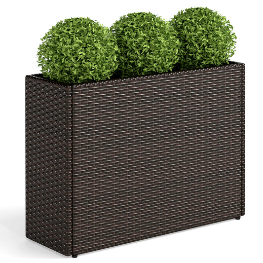 24 Inch Raised Garden Bed, All-Weather PE Rattan Wicker Flowerpot With Liner Raised Garden Beds Options at Gallery Canada