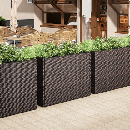 24 Inch Raised Garden Bed, All-Weather PE Rattan Wicker Flowerpot With Liner Raised Garden Beds at Gallery Canada