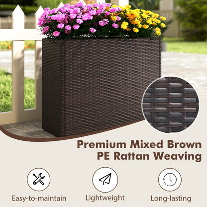 24 Inch Raised Garden Bed, All-Weather PE Rattan Wicker Flowerpot With Liner Raised Garden Beds at Gallery Canada