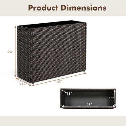 24 Inch Raised Garden Bed, All-Weather PE Rattan Wicker Flowerpot With Liner Raised Garden Beds at Gallery Canada