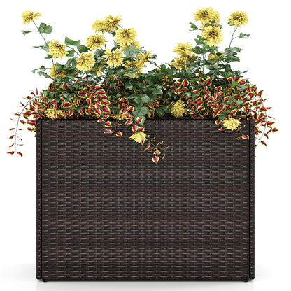 24 Inch Raised Garden Bed, All-Weather PE Rattan Wicker Flowerpot With Liner Raised Garden Beds at Gallery Canada