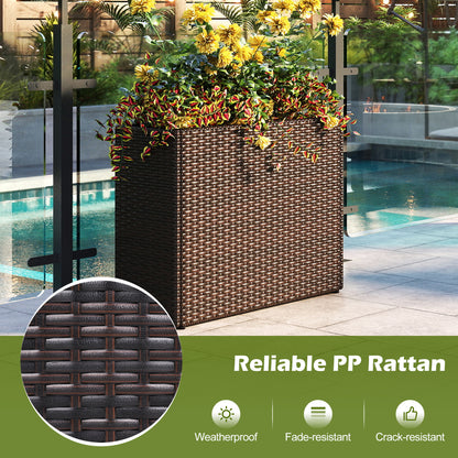 24 Inch Raised Garden Bed, All-Weather PE Rattan Wicker Flowerpot With Liner Raised Garden Beds at Gallery Canada