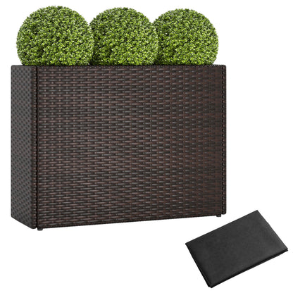24 Inch Raised Garden Bed, All-Weather PE Rattan Wicker Flowerpot With Liner Raised Garden Beds at Gallery Canada