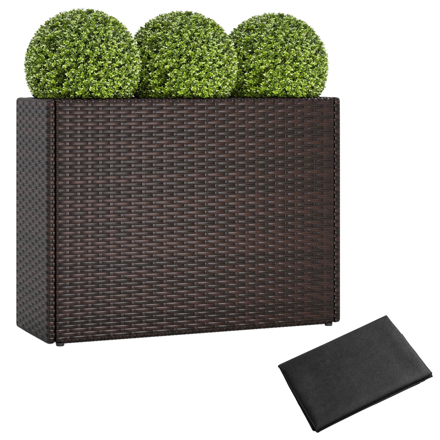 24 Inch Raised Garden Bed, All-Weather PE Rattan Wicker Flowerpot With Liner Raised Garden Beds Options at Gallery Canada