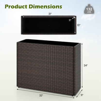 24 Inch Raised Garden Bed, All-Weather PE Rattan Wicker Flowerpot With Liner Raised Garden Beds at Gallery Canada