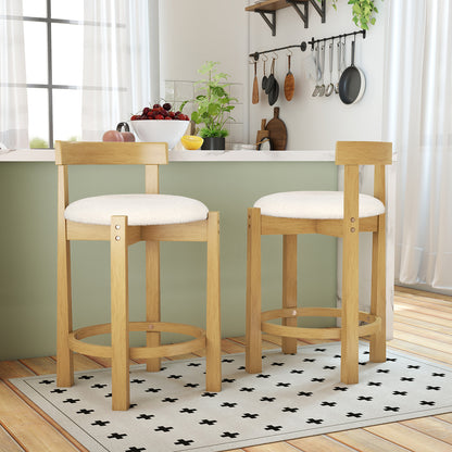 24 Inch Teddy Velvet Counter Height Bar Stools, Set of 4, White Bar Stools at Gallery Canada