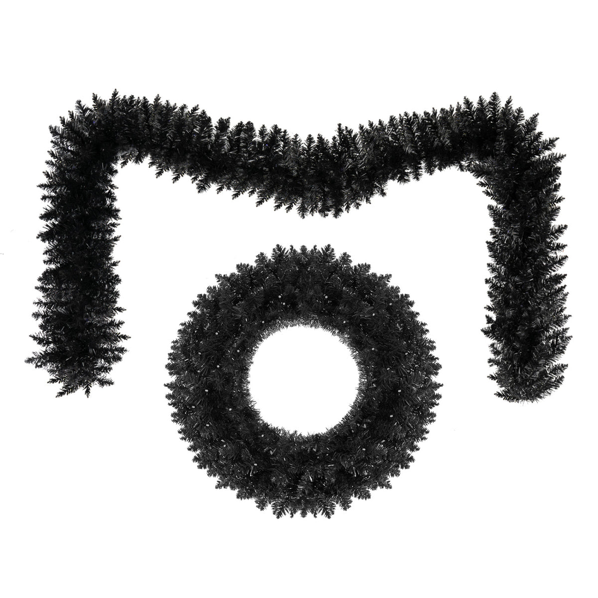 Couronne de 24 pouces, ensemble de guirlande de 9 pieds, centre de table de Noël, 389 branches