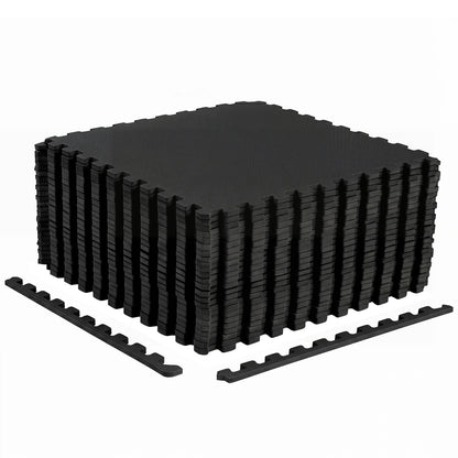 24 Pack Non-Slip Protective Interlocking EVA Foam Floor Tiles, Black Decorative Fencing & Flooring at Gallery Canada