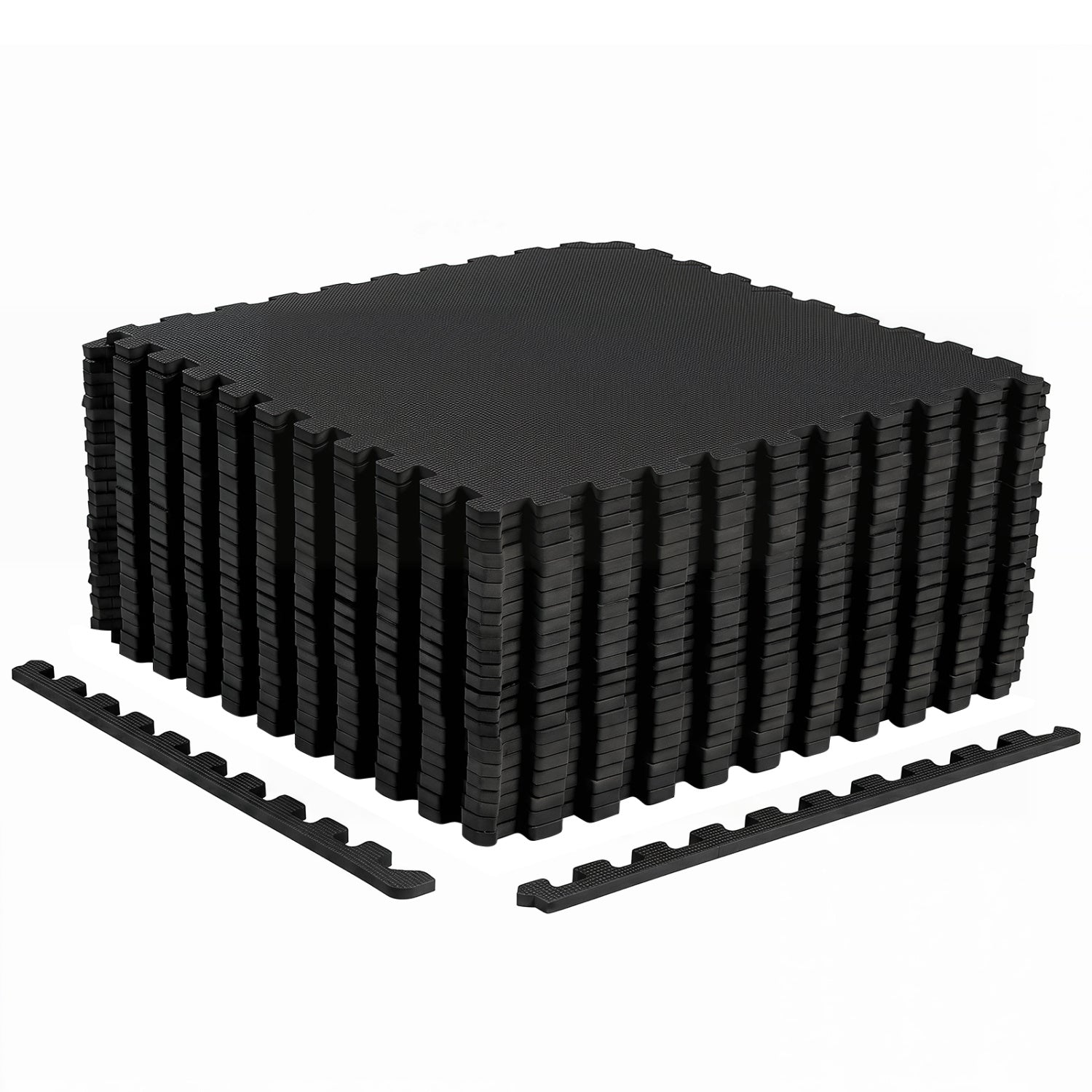 24 Pack Non-Slip Protective Interlocking EVA Foam Floor Tiles, Black Decorative Fencing & Flooring Black at Gallery Canada