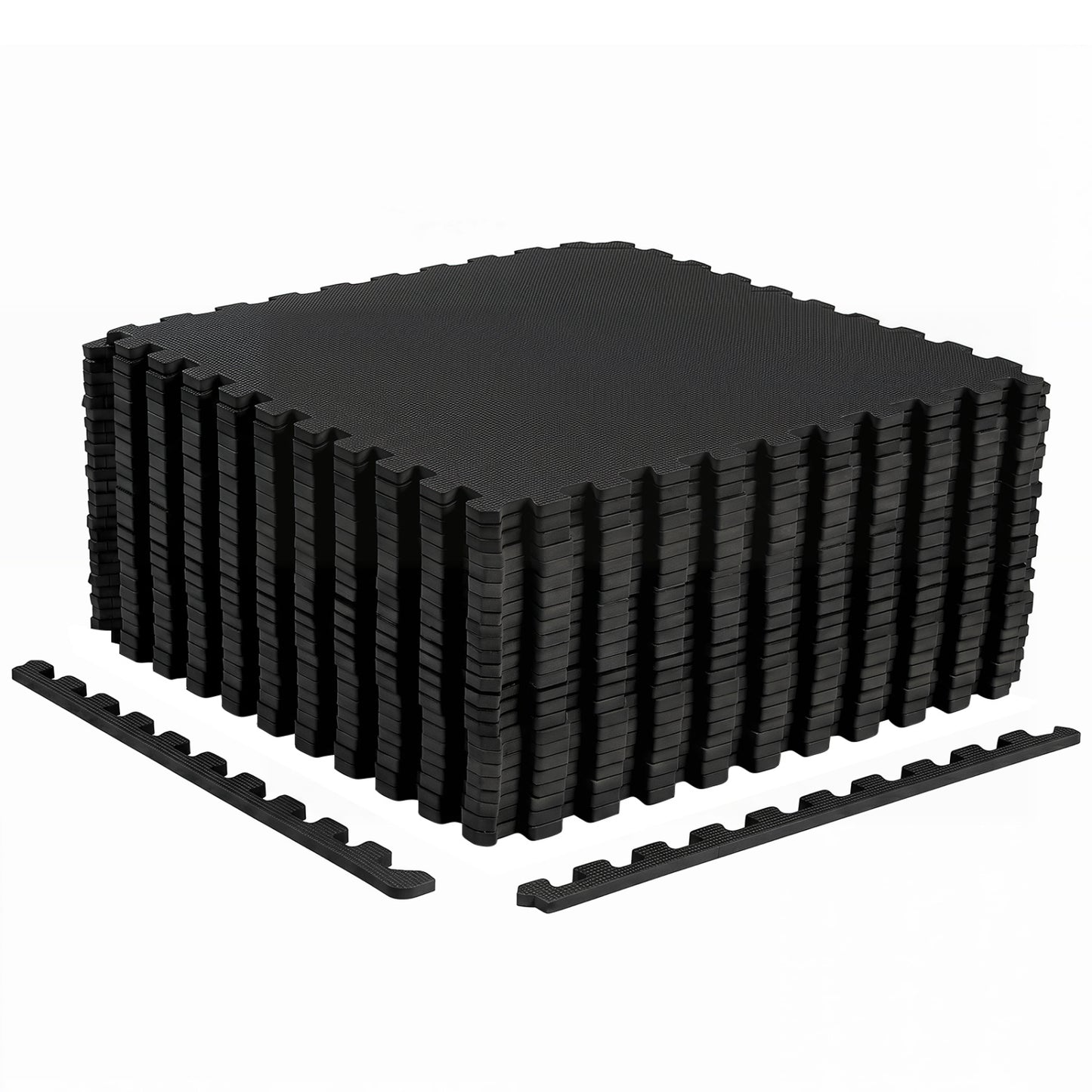 24 Pack Non-Slip Protective Interlocking EVA Foam Floor Tiles, Black Decorative Fencing & Flooring Black at Gallery Canada