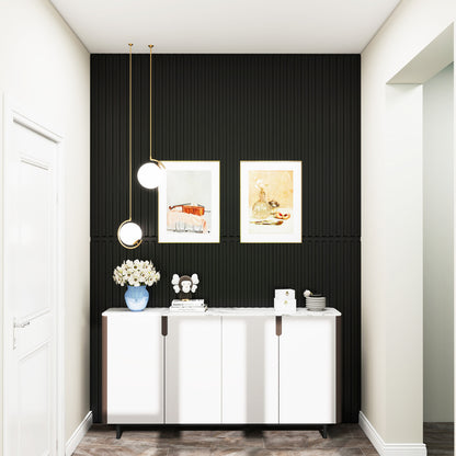 PVC Slat Wall Panels, 24-Pack, Interior Wall Decoration, Black Decorative Accessories at Gallery Canada