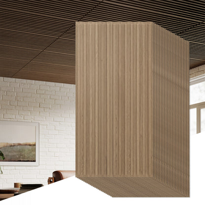 PVC Slat Wall Panels, 24-Pack, Interior Wall Decor, Walnut Decorative Accessories Walnut at Gallery Canada