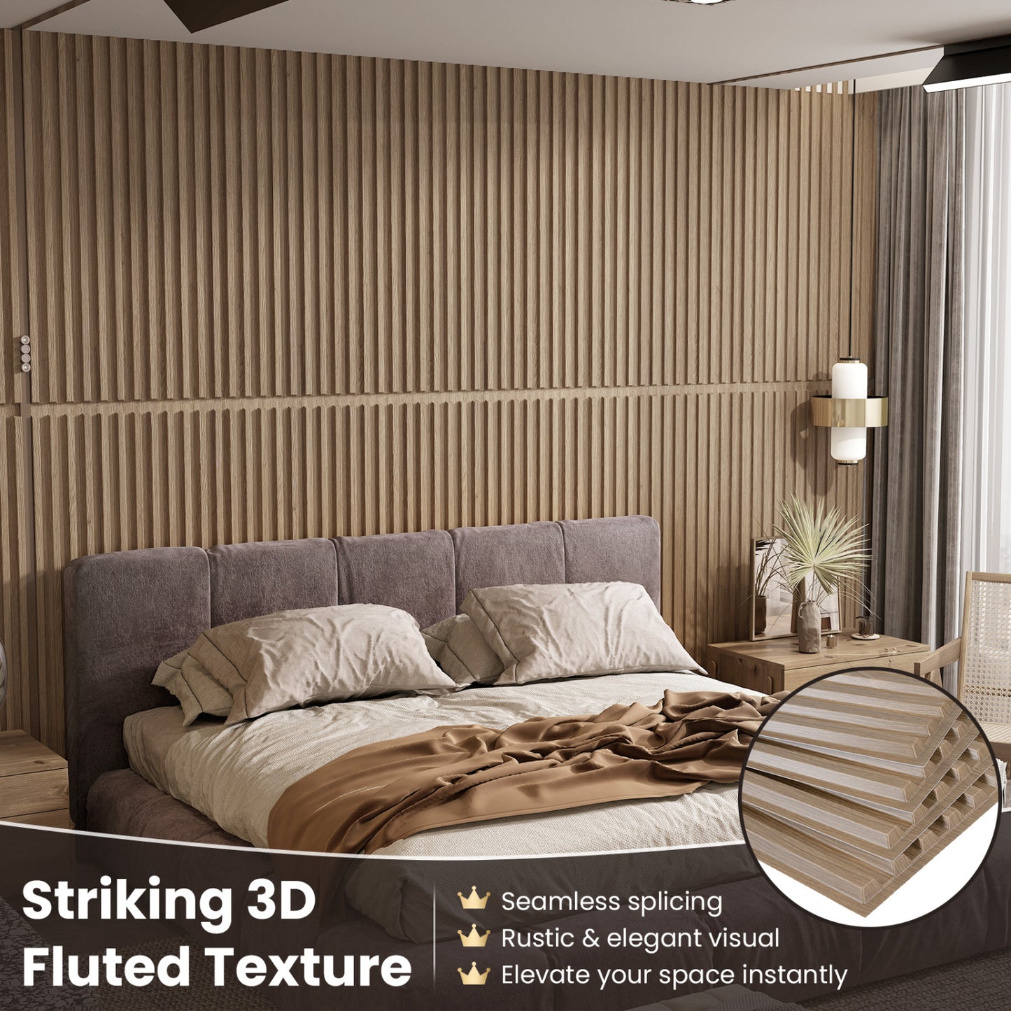 PVC Slat Wall Panels, 24-Pack, Interior Wall Decor, Walnut Decorative Accessories at Gallery Canada