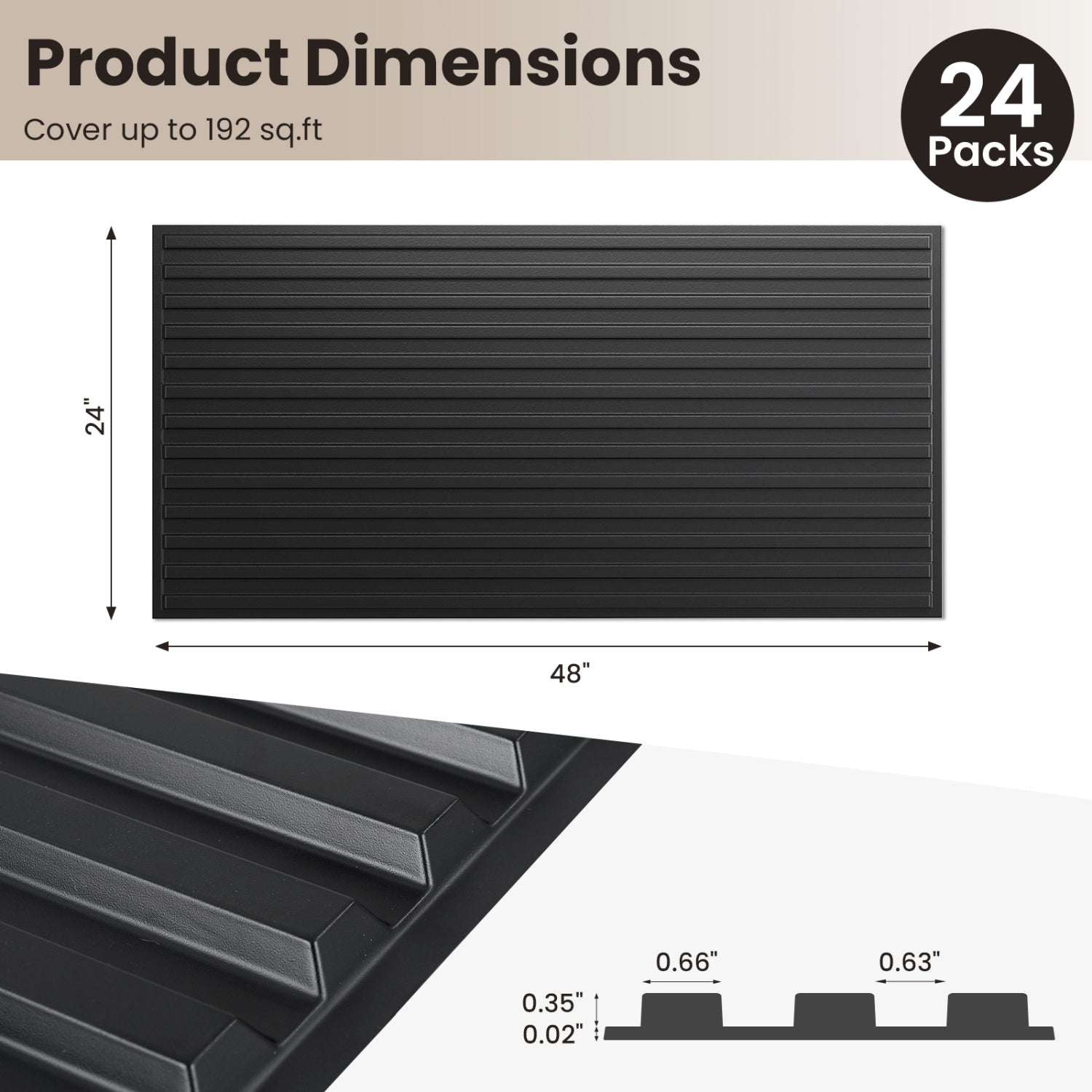 PVC Slat Wall Panels, 24-Pack, Interior Wall Decoration, Black Decorative Accessories at Gallery Canada