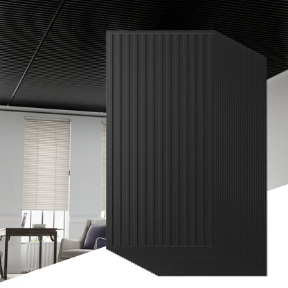PVC Slat Wall Panels, 24-Pack, Interior Wall Decoration, Black Decorative Accessories at Gallery Canada