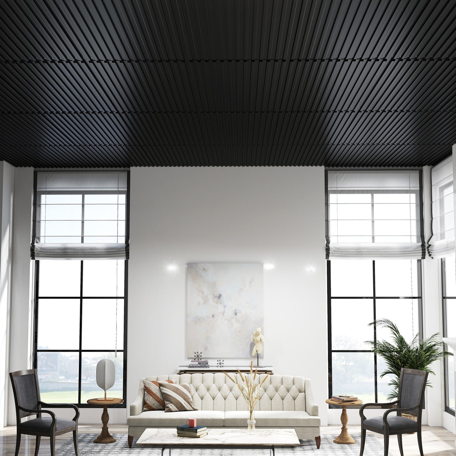 PVC Slat Wall Panels, 24-Pack, Interior Wall Decoration, Black Decorative Accessories at Gallery Canada