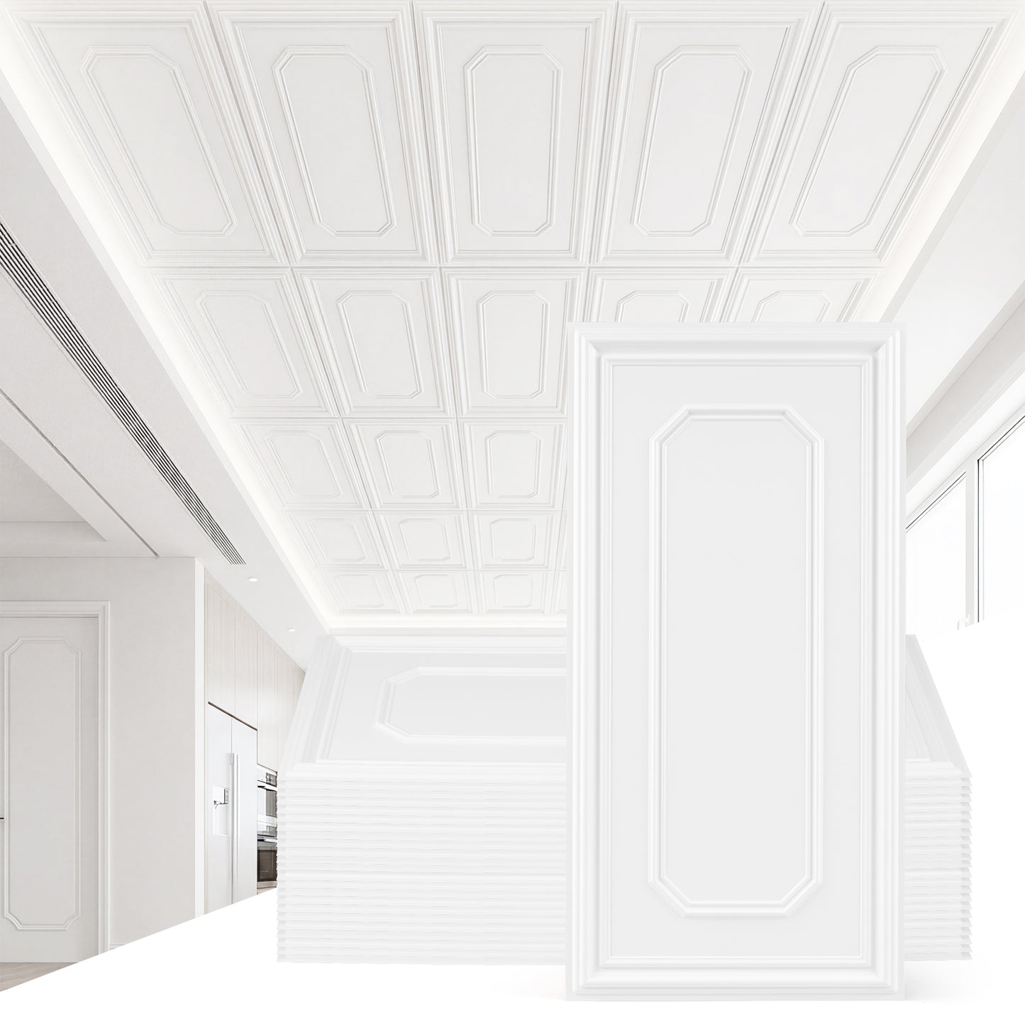 24 Pcs PVC Ceiling Tiles, Decorative Covering Panels Decorative Accessories at Gallery Canada