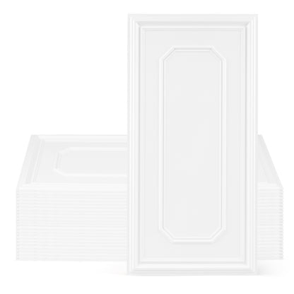 24 Pcs PVC Ceiling Tiles, Decorative Covering Panels Decorative Accessories White at Gallery Canada