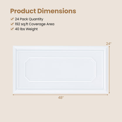 24 Pcs PVC Ceiling Tiles, Decorative Covering Panels Decorative Accessories at Gallery Canada