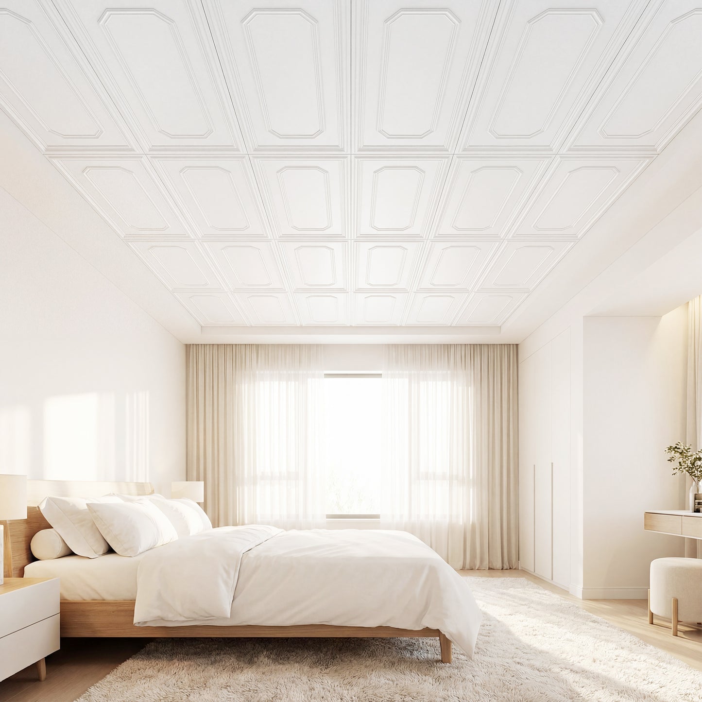 24 Pcs PVC Ceiling Tiles, Decorative Covering Panels Decorative Accessories at Gallery Canada