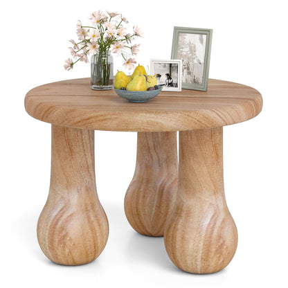 24" Small Solid Mahogany Wood Coffee Table with Thickened Top and Column Legs End & Side Tables at Gallery Canada