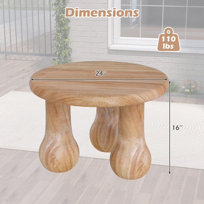 24" Small Solid Mahogany Wood Coffee Table with Thickened Top and Column Legs End & Side Tables at Gallery Canada