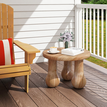 24" Small Solid Mahogany Wood Coffee Table with Thickened Top and Column Legs End & Side Tables at Gallery Canada