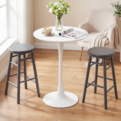 24" Swivel Bar Stools Set of 2, Gray Bar Stools at Gallery Canada