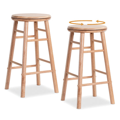 24" Swivel Bar Stools Set of 2, Natural Bar Stools at Gallery Canada