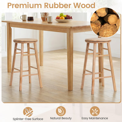 24" Swivel Bar Stools Set of 2, Natural Bar Stools at Gallery Canada