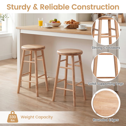 24" Swivel Bar Stools Set of 2, Natural Bar Stools at Gallery Canada