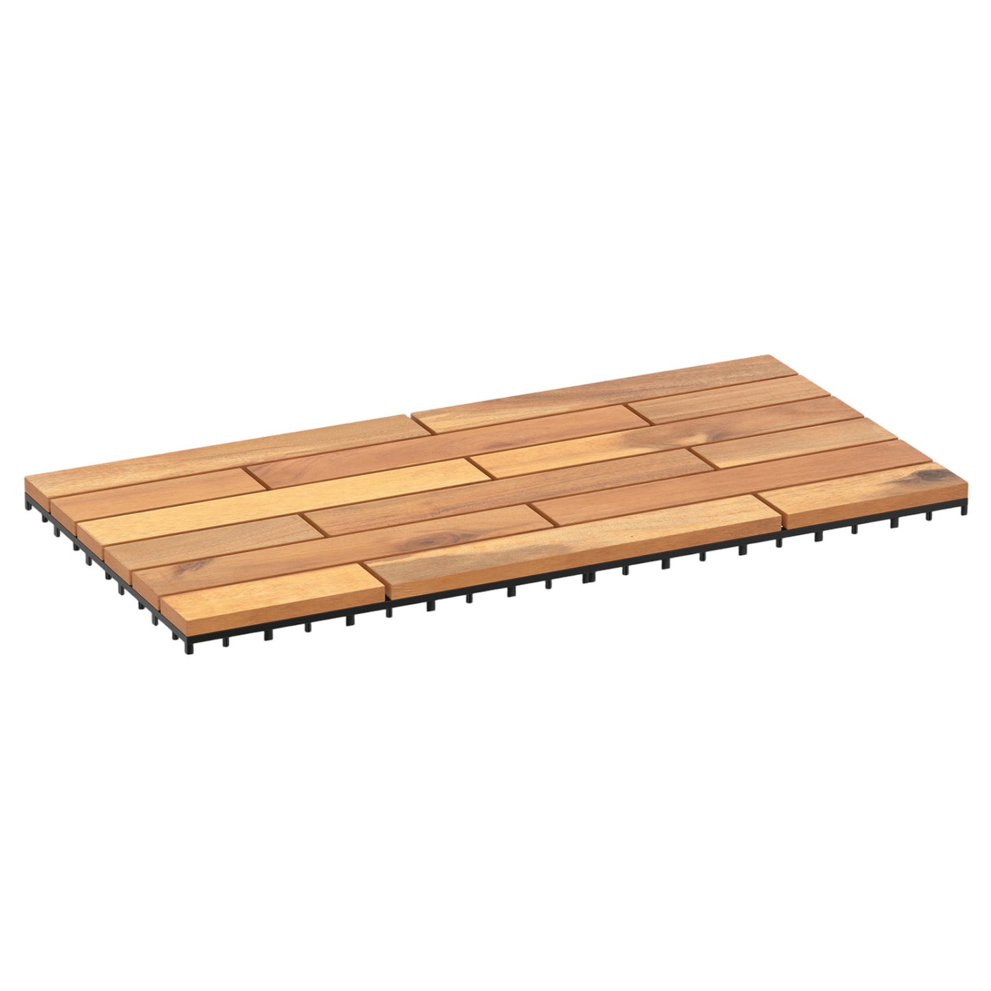 24 x 12 Inch 36 Pieces Acacia Wood Interlocking Deck Tiles with Waterproof Design, Natural Decorative Fencing & Flooring at Gallery Canada