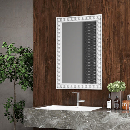 24 x 36 Inches Rustic Wall Mirror, Solid Wood Frame, White Wall Mirrors at Gallery Canada