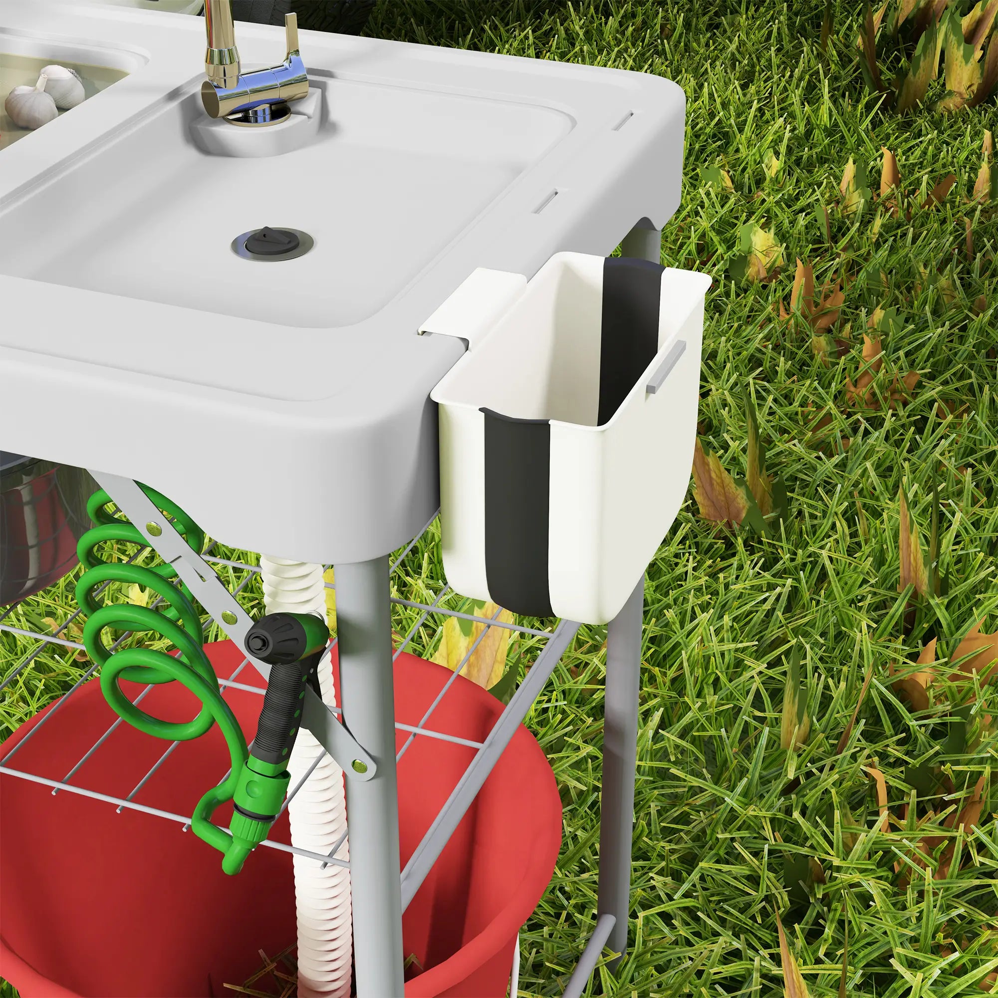 Folding Fish Cleaning Table With Sinks, Camping Sink With Faucet, Grey Picnic Tables & Camping Chairs at Gallery Canada
